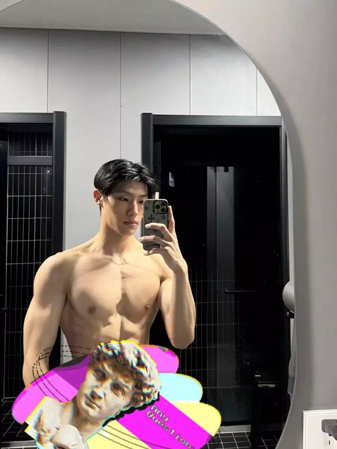 图片[2]-【2月精选】全见版！黑 X 上爆火的狼狗肌肉体育生！镜前写真太诱人...-小蓝短视频